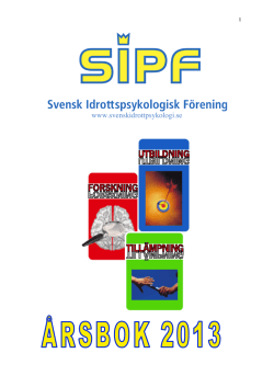 SIPF-&Aring;rsbok (2013) - Svensk Idrottspsykologisk f&ouml;rening