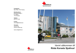 Varmt välkommen till Röda Korsets Sjukhus!