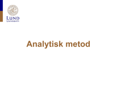 Analytisk metod - Juridiska Fakulteten vid Lunds universitet
