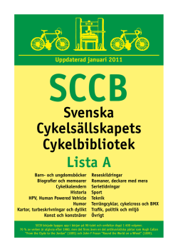 SCCB:s Lista A - Svenska cykelsällskapet