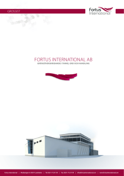 FORTUS INTERNATIONAL AB
