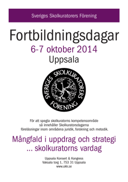 Programmet för skolkuratorsdagarna i Uppsala