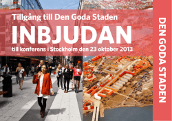 DEN GO D A STA DEN - Svenska Stadskärnor