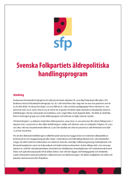 SFP:s äldrepolitiska handlingsprogram