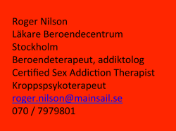 Roger Nilson Läkare Beroendecentrum