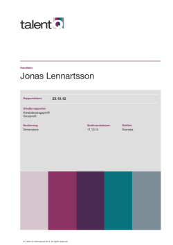Jonas Lennartsson Dimensions Full Report