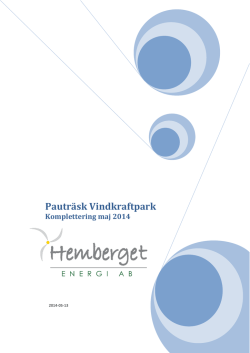 komplettering 2014 - Hemberget Energi AB