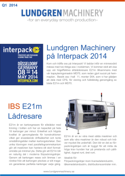 Q1 2014 - Lundgrens Machinery