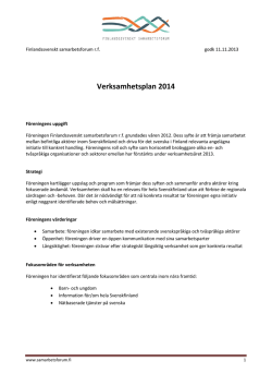 Verksamhetsplan 2014.pdf - Finlandssvenskt samarbetsforum
