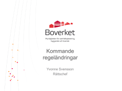 Förändringar i PBL - Yvonne Svensson, Boverket