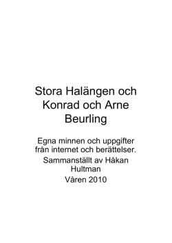 Stora Halängen och Konrad och Arne Beurling av Håkan Hultman