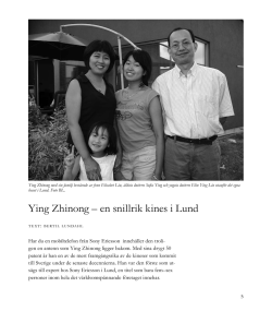 Ying Zhinong – en snillrik kines i Lund