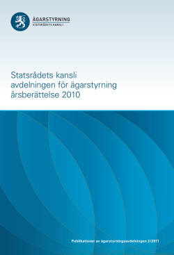 Statsrådets kansli avdelningen för ägarstyrning årsberättelse 2010