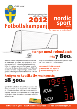 Ladda ner Fotbollskampanjen 2012 här i PDF format!!