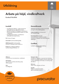 Arbete på höjd, vindkraftverk (pdf)