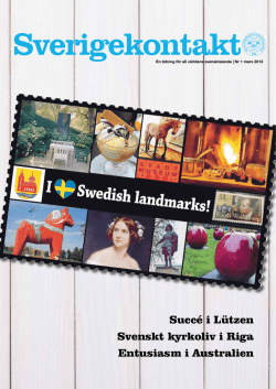 Sverigekontakt, nr 1, 2013 - Barn Utomlands och Svenska Språket