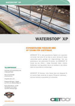 WATERSTOP® XP - CETCO levererar miljö