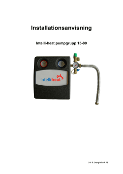 Intelli-heat pumpgrupp 15-80 Allmänt