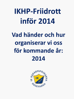 IKHP-Friidrott inför 2010