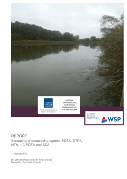 REPORT Screening of complexing agents: EDTA, DTPA, NTA, 1,3