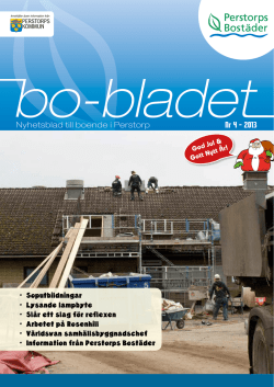 Bo-Bladet Nr 4 2013 - Perstorps Bostäder AB