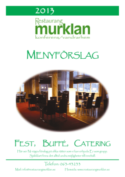 Meny 2013 - Restaurang Murklan