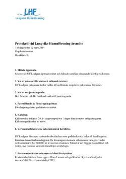 Protokoll vid Lungviks Hamnförening årsmöte