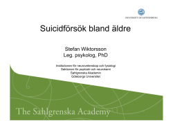 Suicidförsök bland äldre - Äldre & Psykisk (O)Hälsa