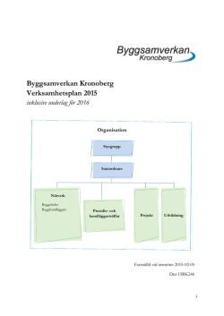 Byggsamverkan Kronoberg Verksamhetsplan 2015 - Miljö