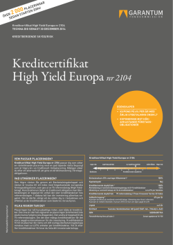 Kreditcertifikat High Yield Europa nr 2104