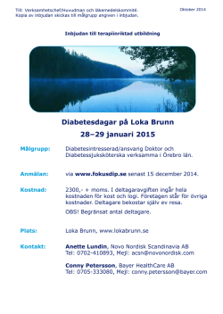 Diabetesdagar på Loka Brunn 28–29 januari 2015