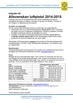 Allsvenskan luftpistol 2014-2015