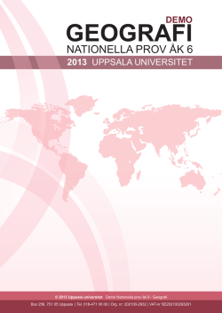 Alla uppgifter - Nationella ämnesprov i geografi för åk 6 och 9
