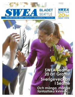 SWEA Seattle 20 år! Grattis! Sverigeveckan i Seattle