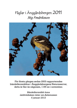 Fåglar i Änggårdsbergen 2011
