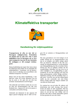 Klimateffektiva transporter - Handledning för miljöinspektörer
