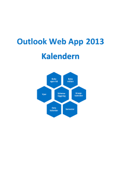 Outlook Web App 2013, Kalender