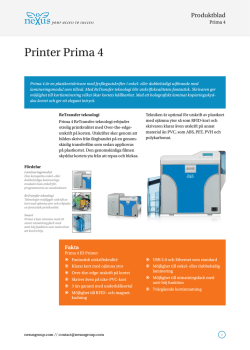 Prima 4 Product sheet
