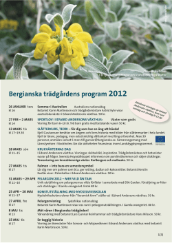 Bergianska trädgårdens program 2012