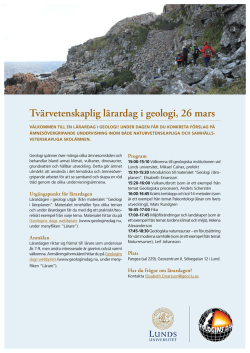 Tvärvetenskaplig lärardag i geologi, 26 mars