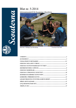 Blat nr. 5-2014 - Skaraborgs Scoutdistrikt
