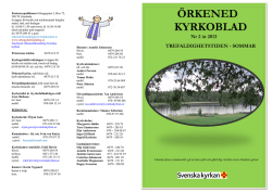 Kyrkoblad nr 2 2013 - Örkeneds Församling