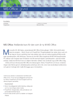 MS Office: grund - Ocellus Information Systems AB