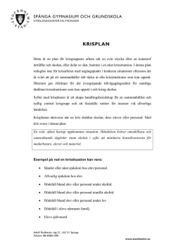 Krisplan (140 kB, pdf) - Spånga grundskola