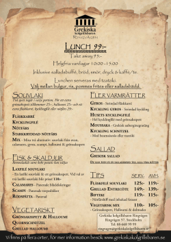 Lunchmeny - Grekiska Kolgrillsbaren