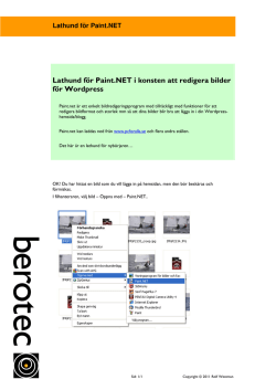 Lathund för Paint.NET i konsten att redigera bilder för Wordpress