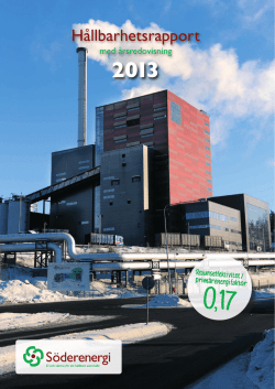 Söderenergi Hållbarhetsrapport 2013