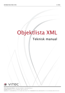 Teknisk manual Objektlista XML