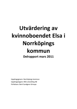 Utvärdering av kvinnoboendet Elsa i Norrköpings