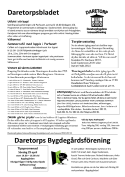 Daretorpsbladet Daretorps Bygdegårdsförening
